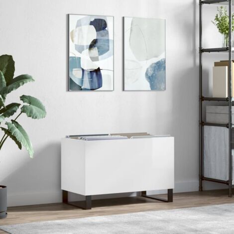Record Cabinet High Gloss White 74.5x38x48 cm Engineered Wood vidaXL (1/5)