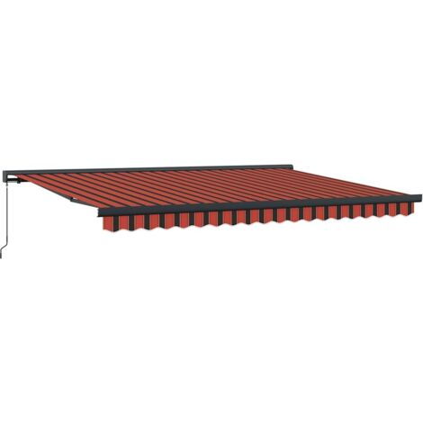 Retractable Awning Orange and Brown 4x3 m Fabric and Aluminium vidaXL
