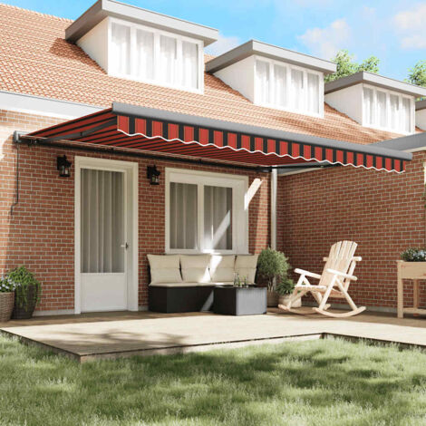 Retractable Awning Orange and Brown 4x3 m Fabric and Aluminium vidaXL