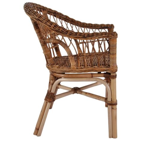 Outdoor Chair Natural Rattan Brown vidaXL