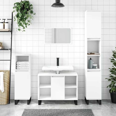Bathroom Cabinet White 80x33x60 cm Engineered Wood vidaXL