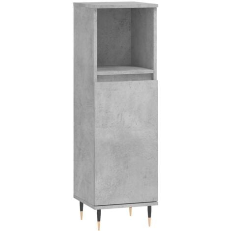 Bathroom Cabinet Concrete Grey 30x30x100 cm Engineered Wood vidaXL