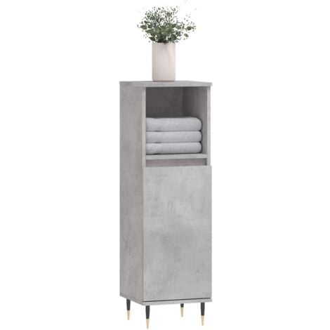 Bathroom Cabinet Concrete Grey 30x30x100 cm Engineered Wood vidaXL