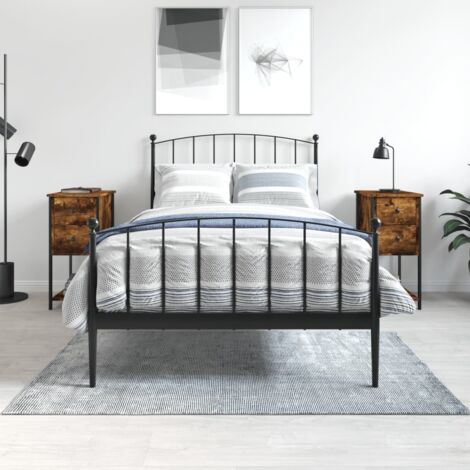 Bedside Cabinets 2 pcs Smoked Oak 32x42x70 cm Engineered Wood vidaXL