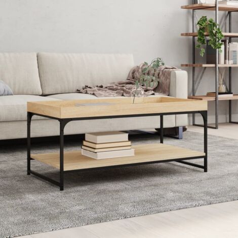 Coffee Table Sonoma Oak 100x49x45 cm Engineered Wood vidaXL