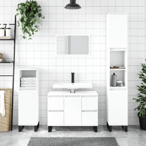 Bathroom Cabinet White 30x30x100 cm Engineered Wood vidaXL