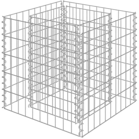 Gabion Raised Bed Galvanised Steel 50x50x50 cm vidaXL