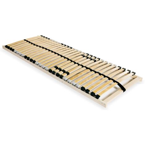 Bed Slatted Base  Light brown, beige vidaXL