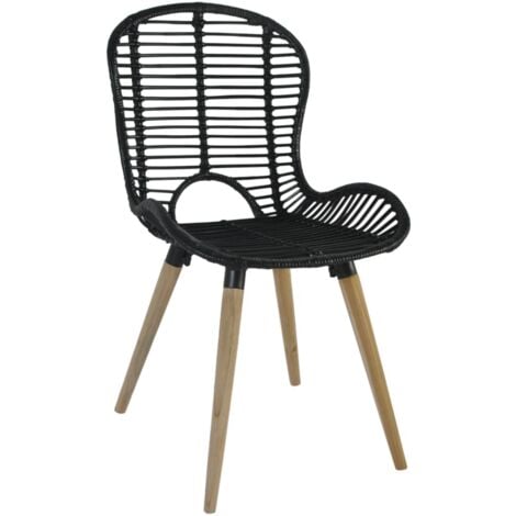 Vidaxl dining clearance chairs natural rattan