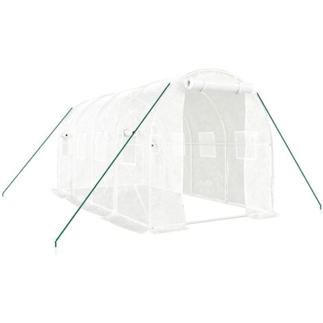 Greenhouse with Steel Frame White 8 m² 4x2x2 m vidaXL