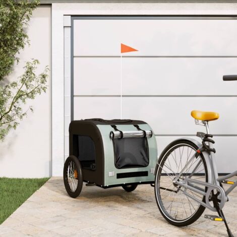 Pet Bike Trailer Grey and Black Oxford Fabric&Iron vidaXL