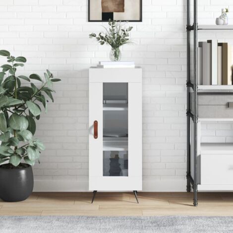 Sideboard High Gloss White 34.5x34x90 cm Engineered Wood vidaXL (1/5)