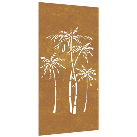 Garden Wall Decoration 105x55 cm Corten Steel Palm Tree Design vidaXL