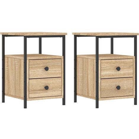 Bedside Cabinets 2 pcs Sonoma Oak 34x35.5x50 cm Engineered Wood vidaXL