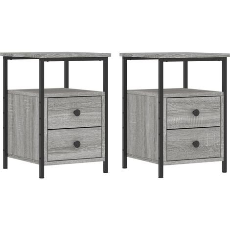 Bedside Cabinets 2 pcs Grey Sonoma 34x35.5x50 cm Engineered Wood vidaXL