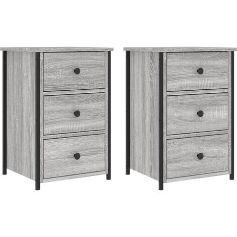Bedside Cabinets 2 pcs Grey Sonoma 40x36x60 cm Engineered Wood vidaXL