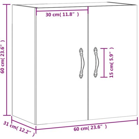 Wall Cabinet White 60x31x60 cm Engineered Wood vidaXL