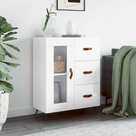 Sideboard High Gloss White 69.5x34x90 cm Engineered Wood vidaXL (1/5)