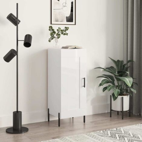 Sideboard High Gloss White 34.5x34x90 cm Engineered Wood vidaXL (1/5)