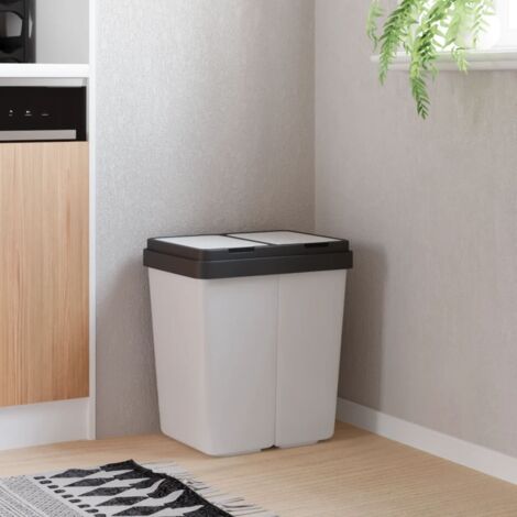 Dual Bin White 2x25 L vidaXL