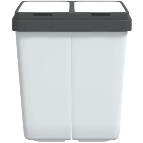 Dual Bin White 2x25 L vidaXL