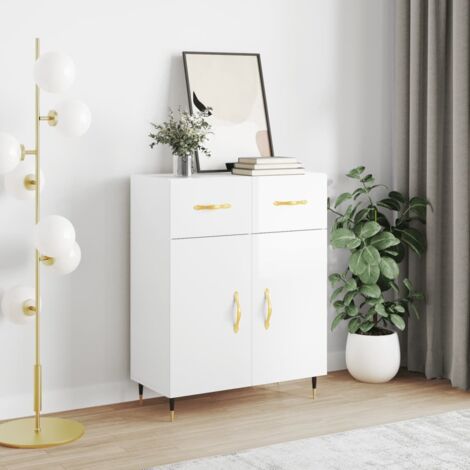 Sideboard High Gloss White 69.5x34x90 cm Engineered Wood vidaXL (1/5)