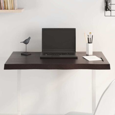 Table Top Dark Brown 80x60x(2-4) cm Treated Solid Wood Live Edge vidaXL