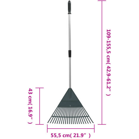 Leaf Rake Dark Green 155.5 cm PP vidaXL