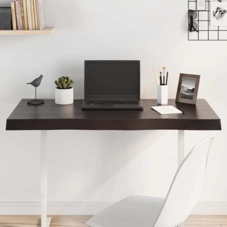 Table Top Dark Brown 100x60x(2-6) cm Treated Solid Wood Live Edge vidaXL