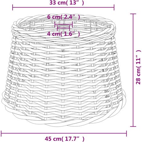 Ceiling Lamp Shade White Ø45x28 cm Wicker vidaXL