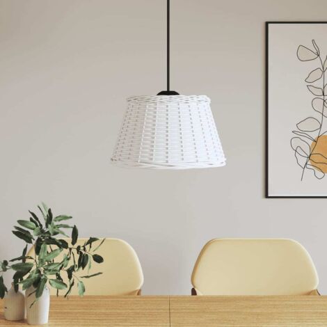 Ceiling Lamp Shade White Ø50x30 cm Wicker vidaXL