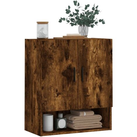 Wall Cabinet Smoked Oak 60x31x70 cm Engineered Wood vidaXL