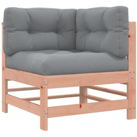 Corner Sofa with Cushions Solid Wood Douglas vidaXL