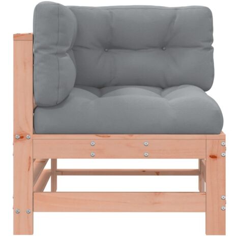 Corner Sofa with Cushions Solid Wood Douglas vidaXL