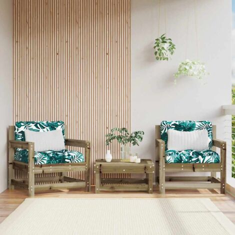 Garden Chairs with Cushions 2 pcs Impregnated Wood Pine vidaXL