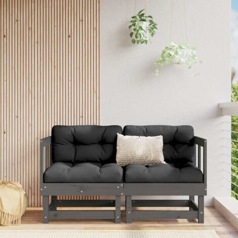 Corner Sofa Grey Solid pine wood, Oxford fabric Medium Modular vidaXL (1/5)