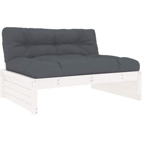 Middle Sofa White 120x80 cm Solid Wood Pine vidaXL