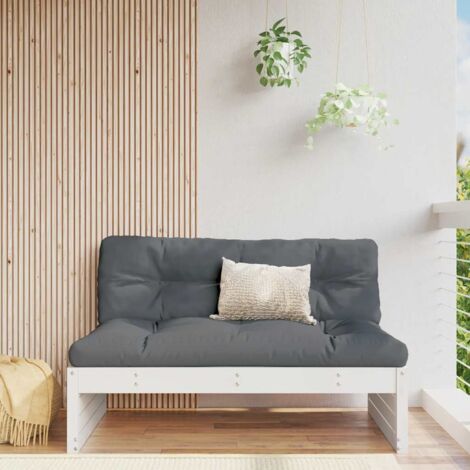 Middle Sofa White 120x80 cm Solid Wood Pine vidaXL