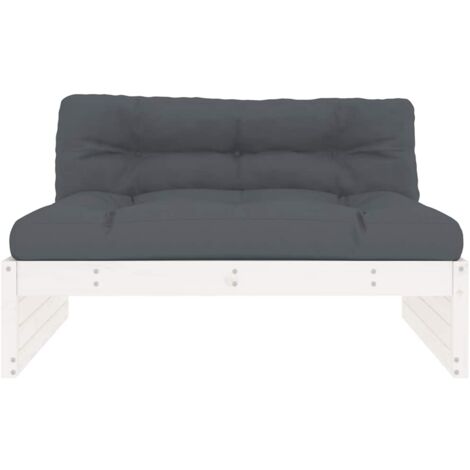 Middle Sofa White 120x80 cm Solid Wood Pine vidaXL