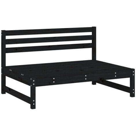 Middle Sofa Black 120x80 cm Solid Wood Pine vidaXL