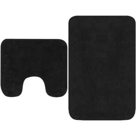 Bathroom Mat Set 2 Pieces Fabric Anthracite vidaXL