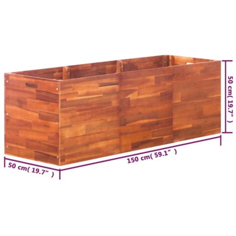 Garden Raised Bed Acacia Wood 150x50x50 cm vidaXL