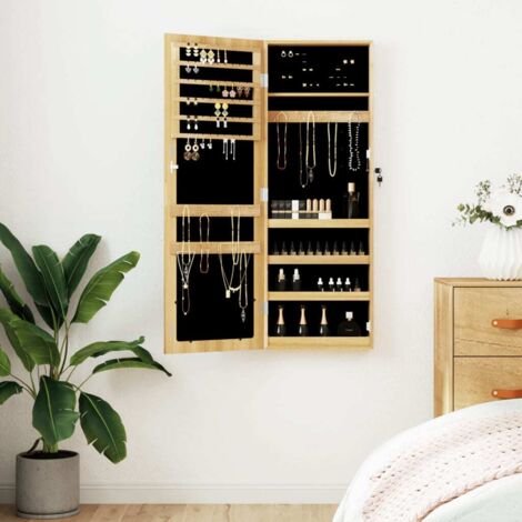 Mirror Jewellery Cabinet Wall Mounted 37.5x10x106 cm vidaXL