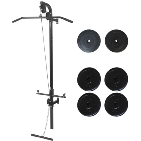 Wall-mounted Power Tower with Weight Plates 40 kg vidaXL