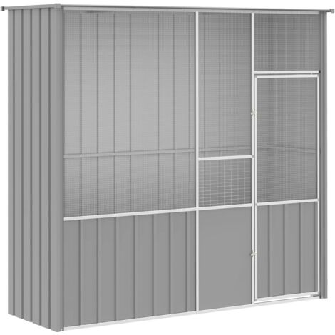 Bird Cage Grey 215x78x200 cm Galvanised Steel vidaXL (1/5)