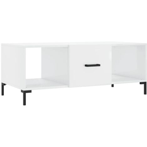 Coffee Table High Gloss White 102x50x40 cm Engineered Wood vidaXL