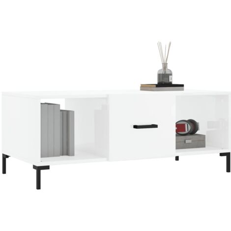 Coffee Table High Gloss White 102x50x40 cm Engineered Wood vidaXL