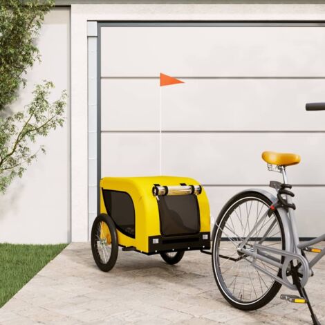 Pet Bike Trailer Yellow and Black Oxford Fabric and Iron vidaXL