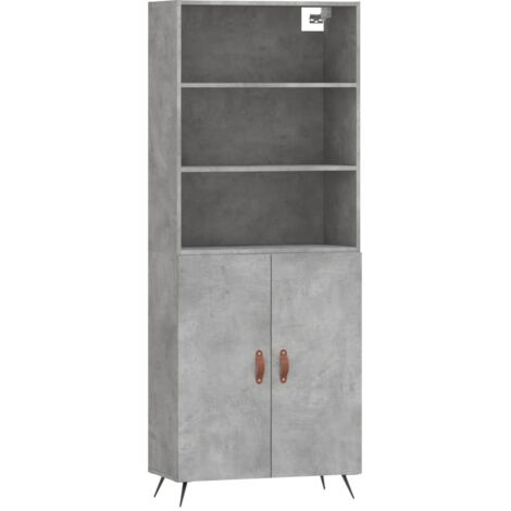 Highboard Concrete Grey 69.5x34x180 cm Engineered Wood vidaXL (1/5)