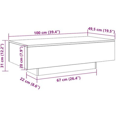Coffee Table Brown Oak 100x49.5x31 cm Engineered Wood vidaXL